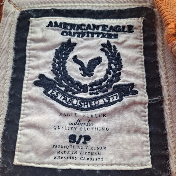 American Eagle Outfitters Burnt Orange Hoodie with Eagle Emblem - Picture 3 of 6